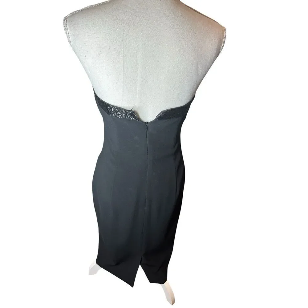 Ralph Lauren Dress Womens Sz 6 Beaded Sheath Knit Bodycon Evening Event